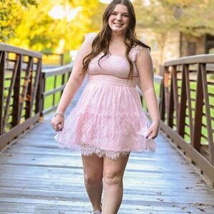 Francesca’s pink dress